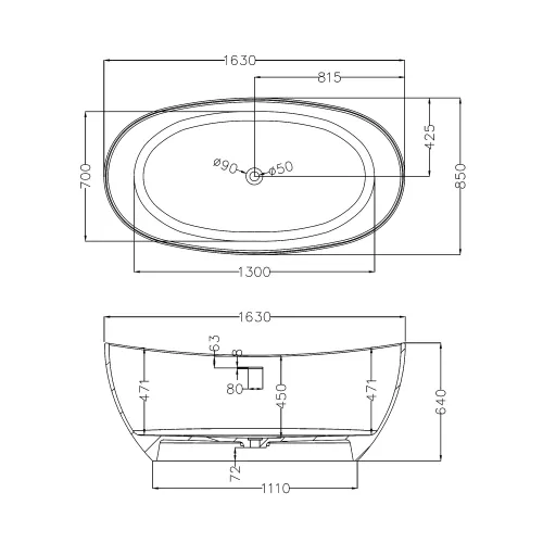 Акриловая ванна ABBER AB9237 172х103, изображение 11