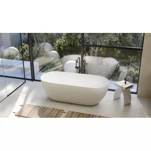 Ванна из искусственного камня ABBER Stein AS9613 белая матовая, Выбрать размер: 160х75, изображение 10