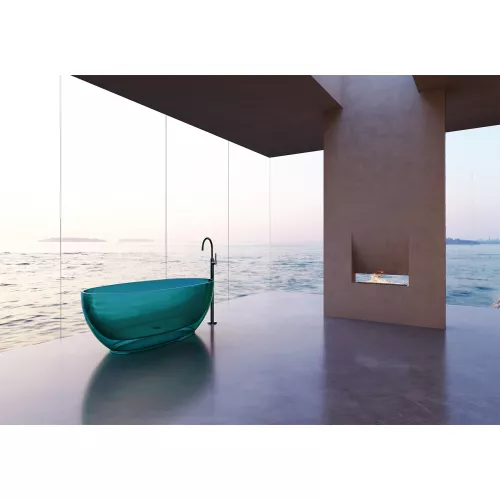 Ванна из полиэфирной смолы  ABBER Kristall AT9703Aquamarin бирюзовая 170*75 прозрачная, Выбрать цвет: Бирюзовый, изображение 7