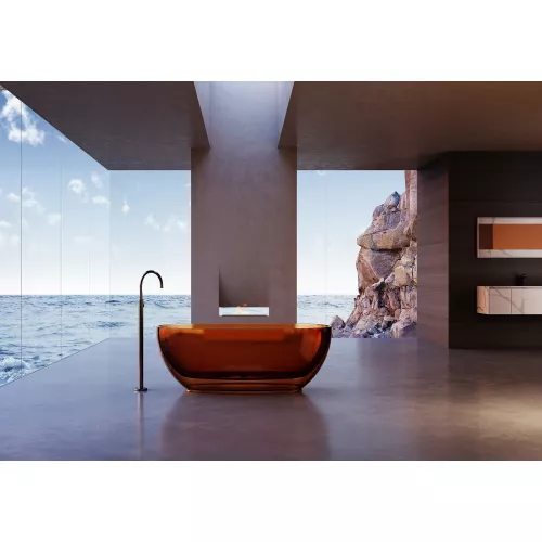 Ванна из полиэфирной смолы  ABBER Kristall AT9703Opal коричневая 170*75 прозрачная, Выбрать цвет: Коричневый, изображение 4