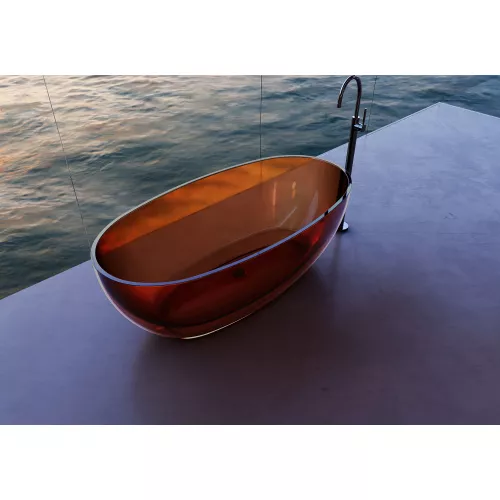 Ванна из полиэфирной смолы  ABBER Kristall AT9703Opal коричневая 170*75 прозрачная, Выбрать цвет: Коричневый, изображение 2