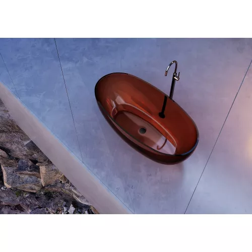 Ванна из полиэфирной смолы  ABBER Kristall AT9703Opal коричневая 170*75 прозрачная, Выбрать цвет: Коричневый, изображение 3