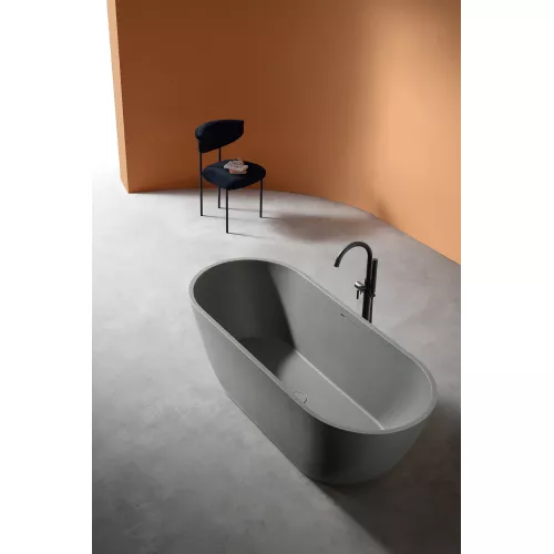 Ванна из искусственного камня ABBER Frankfurt 170х75 светло-серая матовая, Выбрать цвет: Светло-серый матовый, изображение 9