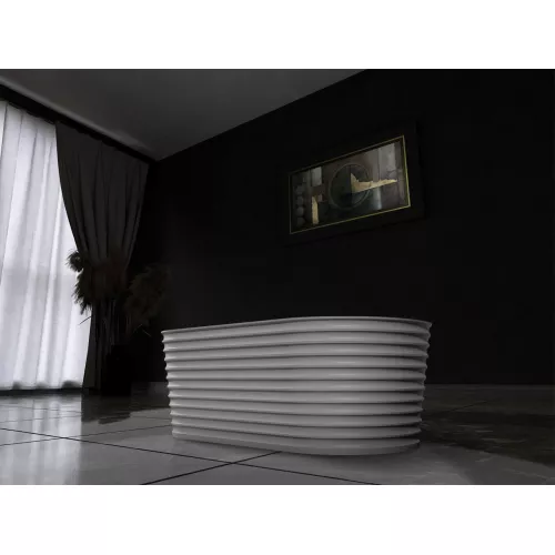 Ванна из искусственного камня ABBER Stein AS9650 белая матовая  170х80, изображение 9