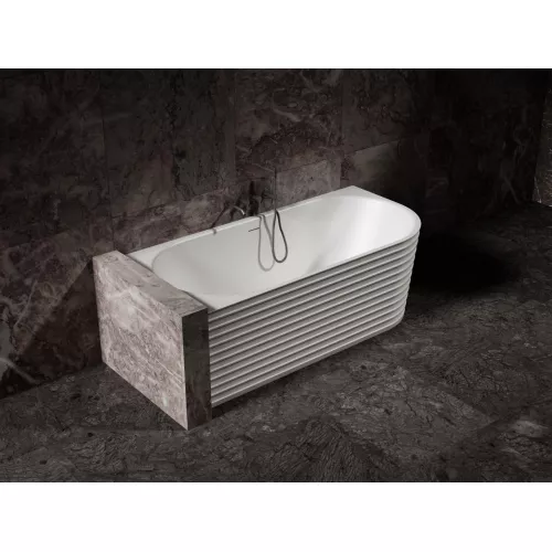 Ванна из искусственного камня ABBER Stein 170х80 L белая матовая, Ориентация: Левая, изображение 9