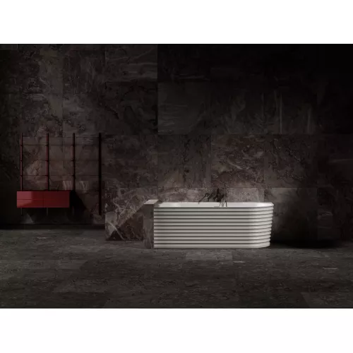 Ванна из искусственного камня ABBER Stein 170х80 L белая матовая, Ориентация: Левая, изображение 11