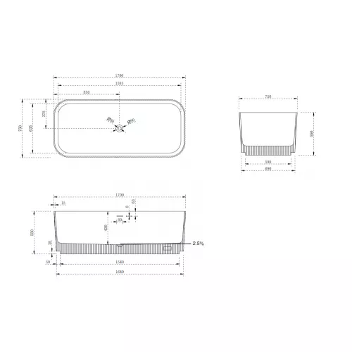 Ванна из искусственного камня ABBER Stein AS9663Violett фиолетовая 170*75, изображение 10