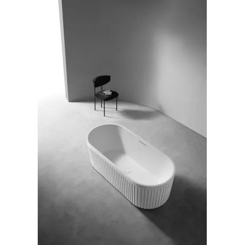 Ванна из искусственного камня ABBER Stuttgart 170х75 белая матовая, Выбрать цвет: Белая, изображение 8