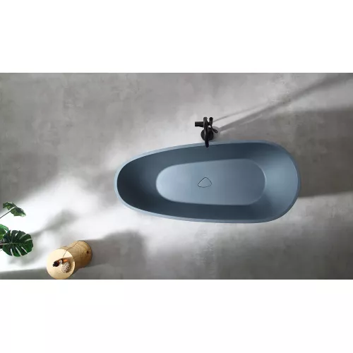 Ванна из искусственного камня ABBER Dortmund 170х75 серая матовая, Выбрать цвет: Серый, изображение 11