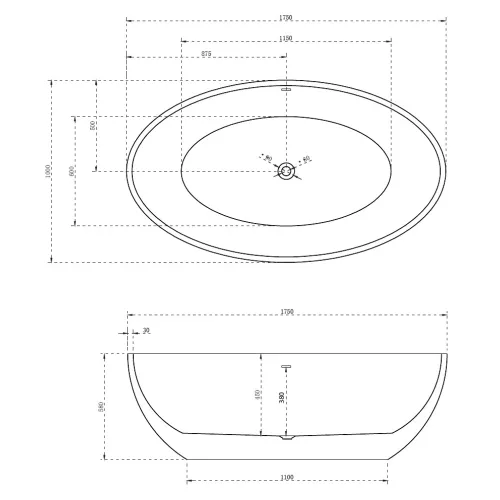Акриловая ванна ABBER AB9249, Выбрать размер: 175х100, изображение 11