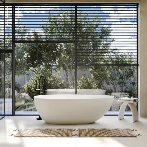 Ванна из искусственного камня ABBER Stein белая матовая, Выбрать размер: 170х80, изображение 9