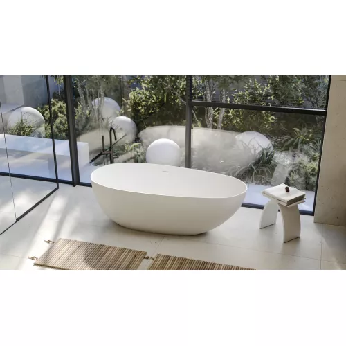 Ванна из искусственного камня ABBER Stein белая матовая, Выбрать размер: 170х80, изображение 7