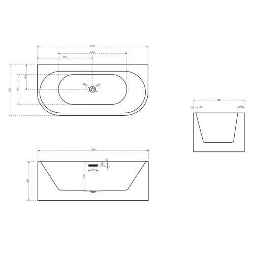 Акриловая ванна ABBER AB9310 170х78, изображение 11