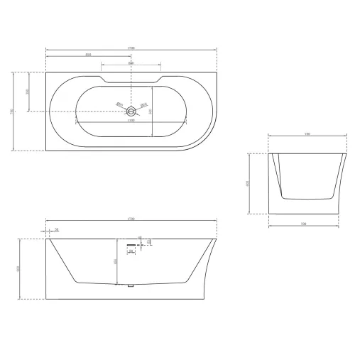 Акриловая ванна ABBER AB9335-1.7 L/R 170х80, Ориентация: Левая, изображение 11