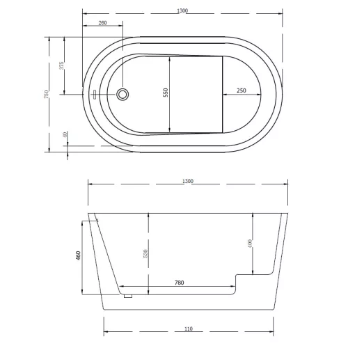 Акриловая ванна ABBER AB9277 130*75, изображение 11