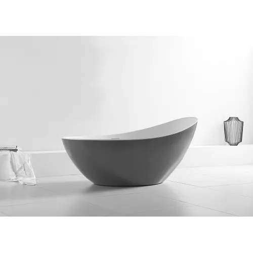 Акриловая ванна ABBER AB9233G 184х80, Выбрать цвет: Серый, изображение 8