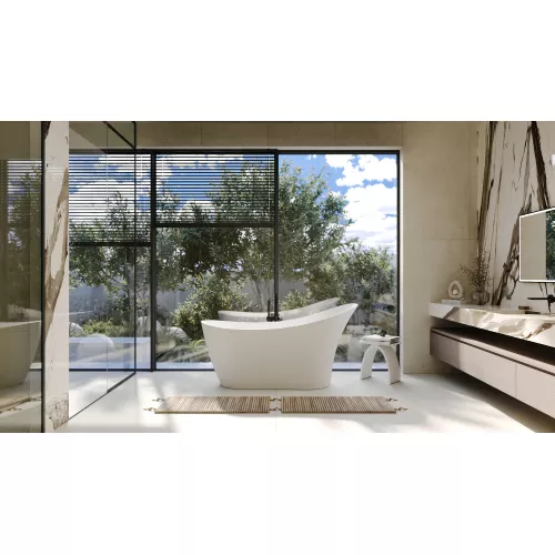 Ванна из искусственного камня ABBER Stein AS9618 белая матовая 170*75, изображение 10