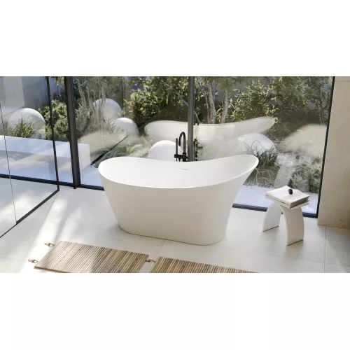 Ванна из искусственного камня ABBER Stein AS9618 белая матовая 170*75, изображение 11