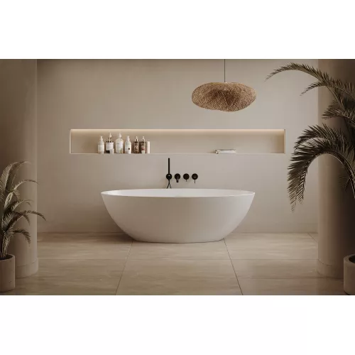 Ванна из искусственного камня ABBER Stein AS9625  белая матовая, Выбрать размер: 160x75, изображение 13