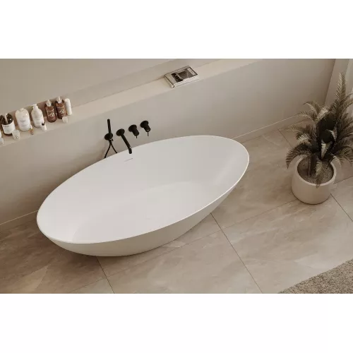 Ванна из искусственного камня ABBER Stein AS9625  белая матовая, Выбрать размер: 160x75, изображение 15