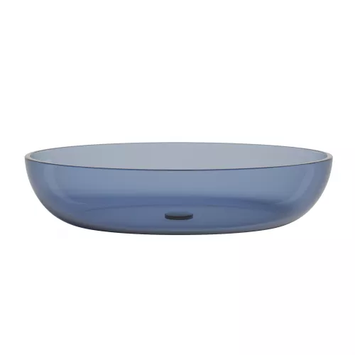 Раковина накладная прозрачная ABBER Kristall AT2801Saphir синяя, Выбрать цвет: Синий, изображение 4