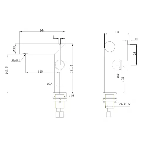 Смеситель ABBER Perfekte 316 AF8A10BG для раковины, золото брашированное, Выбрать цвет: Золото брашированное, изображение 3