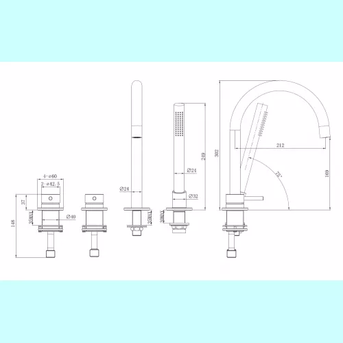Смеситель ABBER Perfekte 316 AF8A08BST для раковины, сталь брашированная, Выбрать цвет: Сталь брашированная, изображение 3