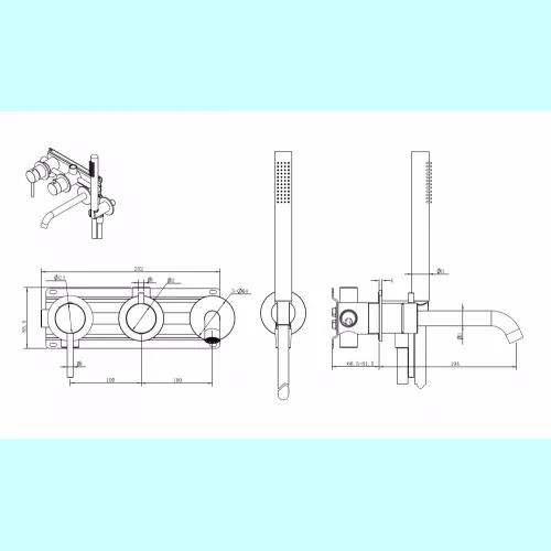 Смеситель ABBER Wasser Kreis 316 AF8130BGG для ванны скрытого монтажа, оружейная сталь брашированная, Выбрать цвет: Оружейная сталь, изображение 3