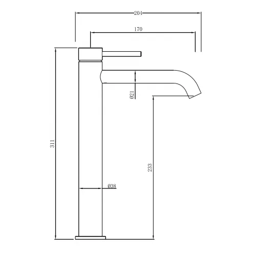 Смеситель ABBER Wasser Kreis 316 AF81123BG-L для раковины скрытого монтажа, золото брашированное, Выбрать цвет: Золото брашированное, изображение 3