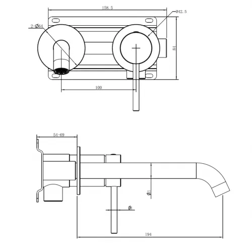 Смеситель ABBER Wasser Kreis 316 AF8112BG-M для раковины скрытого монтажа, золото брашированное, Выбрать цвет: Золото брашированное, изображение 3