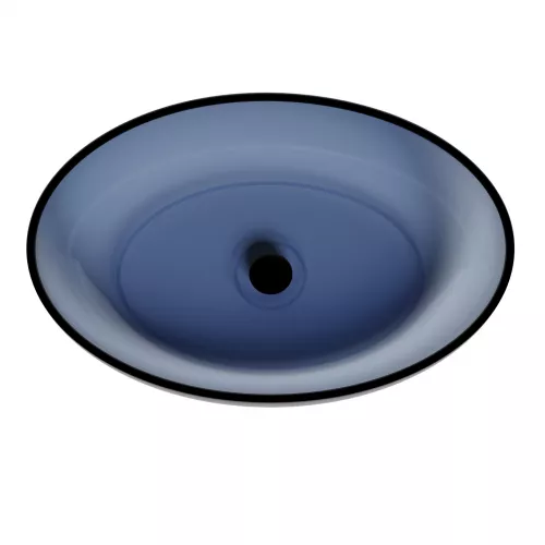 Раковина накладная прозрачная ABBER Kristall AT2801Saphir синяя, Выбрать цвет: Синий, изображение 3