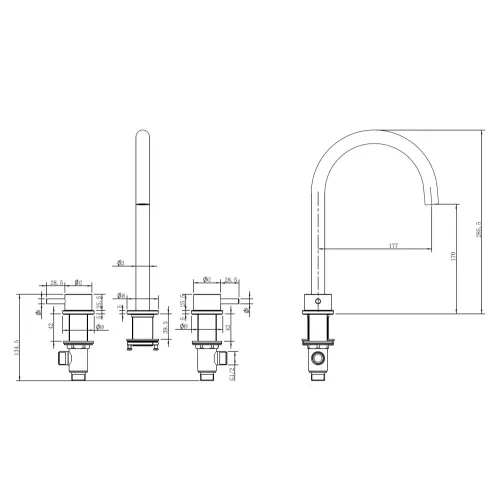 Смеситель ABBER Wasser Kreis 316 AF8108BG-M для раковины, золото брашированное, Выбрать цвет: Золото брашированное, изображение 3
