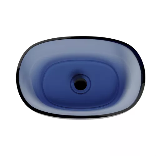 Раковина накладная прозрачная ABBER Kristall AT2805Saphir синяя, Выбрать цвет: Синий, изображение 3