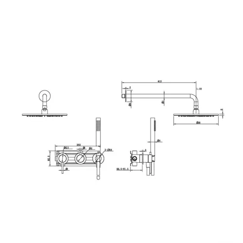 Душевая система ABBER Wasser Kreis 316 AF8118BG скрытого монтажа без излива, золото брашированное, Выбрать цвет: Золото брашированное, изображение 3