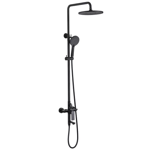 Душевая стойка ABBER Weiss Insel AF8016BL с изливом, черный матовый, Выбрать цвет: Черный матовый