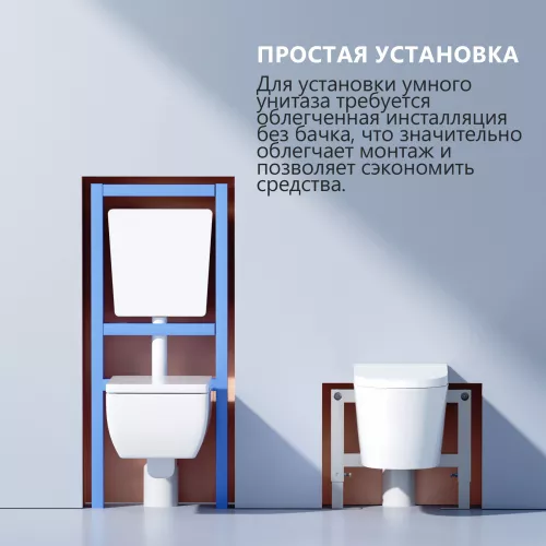 Электронный унитаз-биде ABBER Bequem AC1120S подвесной белый, изображение 16