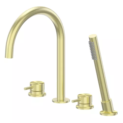 Смеситель ABBER Wasser Kreis 316 AF8113BG на борт ванны, золото брашированное, Выбрать цвет: Золото брашированное