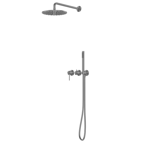 Душевая система ABBER Wasser Kreis 316 AF8118BGG скрытого монтажа без излива, оружейная сталь брашированная, Выбрать цвет: Оружейная сталь брашированная