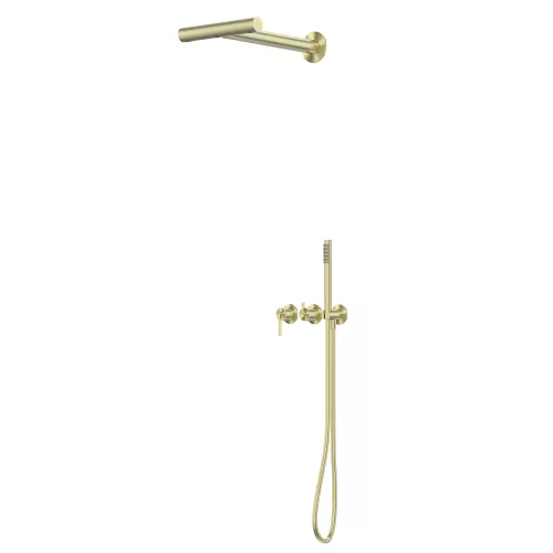 Душевая система ABBER Perfekte 316 AF8A18BG скрытого монтажа , золото брашированное, Выбрать цвет: Золото брашированное, Излив: нет