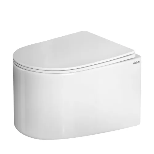Унитаз ABBER Bequem AC1129 подвесной белый, безободковый, смыв торнадо