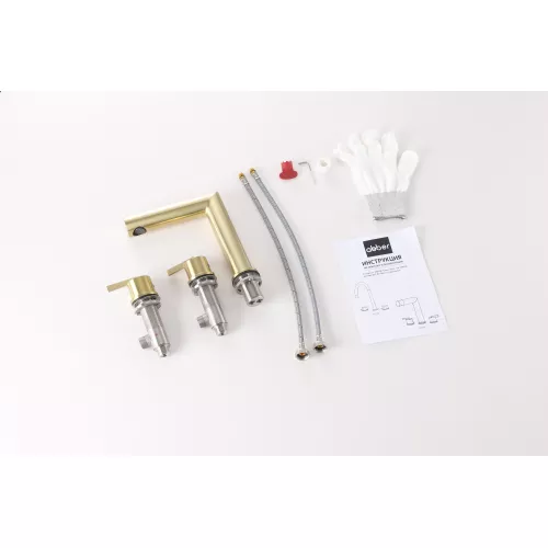 Смеситель ABBER Perfekte 316 AF8A08BG для раковины, золото брашированное, Выбрать цвет: Золото брашированное, изображение 2