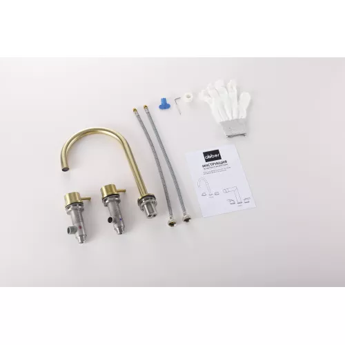 Смеситель ABBER Wasser Kreis 316 AF8108BG-M для раковины, золото брашированное, Выбрать цвет: Золото брашированное, изображение 2