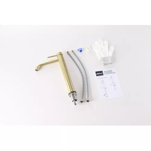 Смеситель ABBER Wasser Kreis 316 AF8111BG-L для накладной раковины, золото брашированное, Выбрать цвет: Золото брашированное, изображение 2