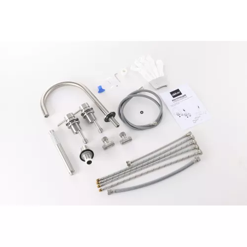 Смеситель ABBER Wasser Kreis 316 AF8113BST на борт ванны, сталь брашированная, Выбрать цвет: Сталь брашированная, изображение 2