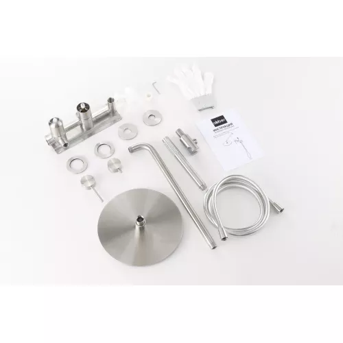 Душевая система ABBER Wasser Kreis 316 AF8118BST скрытого монтажа без излива, сталь брашированная, Выбрать цвет: Сталь брашированная, изображение 2