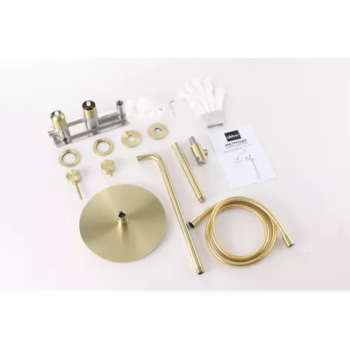 Душевая система ABBER Wasser Kreis 316 AF8118BG скрытого монтажа без излива, золото брашированное, Выбрать цвет: Золото брашированное, изображение 2