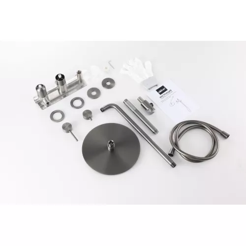 Душевая система ABBER Wasser Kreis 316 AF8118BGG скрытого монтажа без излива, оружейная сталь брашированная, Выбрать цвет: Оружейная сталь брашированная, изображение 2