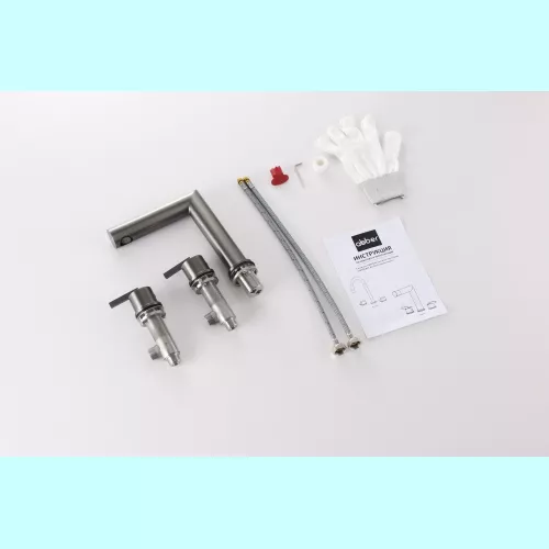 Смеситель ABBER Perfekte 316 AF8A08BST для раковины, сталь брашированная, Выбрать цвет: Сталь брашированная, изображение 2