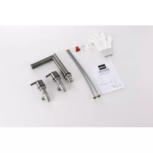 Смеситель ABBER Perfekte 316 AF8A08BGG для раковины, оружейная сталь брашированная, Выбрать цвет: Оружейная сталь, изображение 2