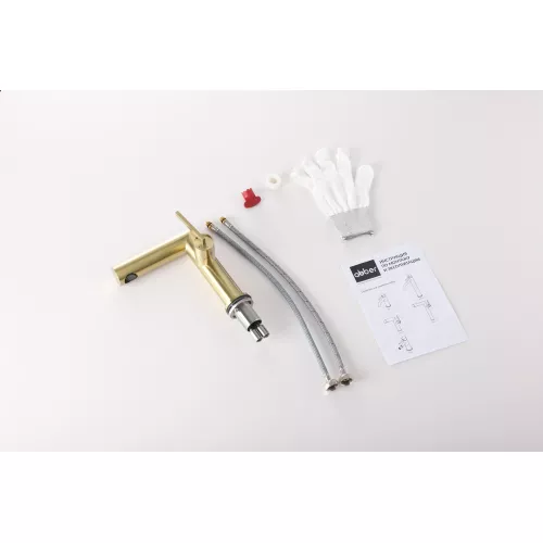 Смеситель ABBER Perfekte 316 AF8A10BG для раковины, золото брашированное, Выбрать цвет: Золото брашированное, изображение 2